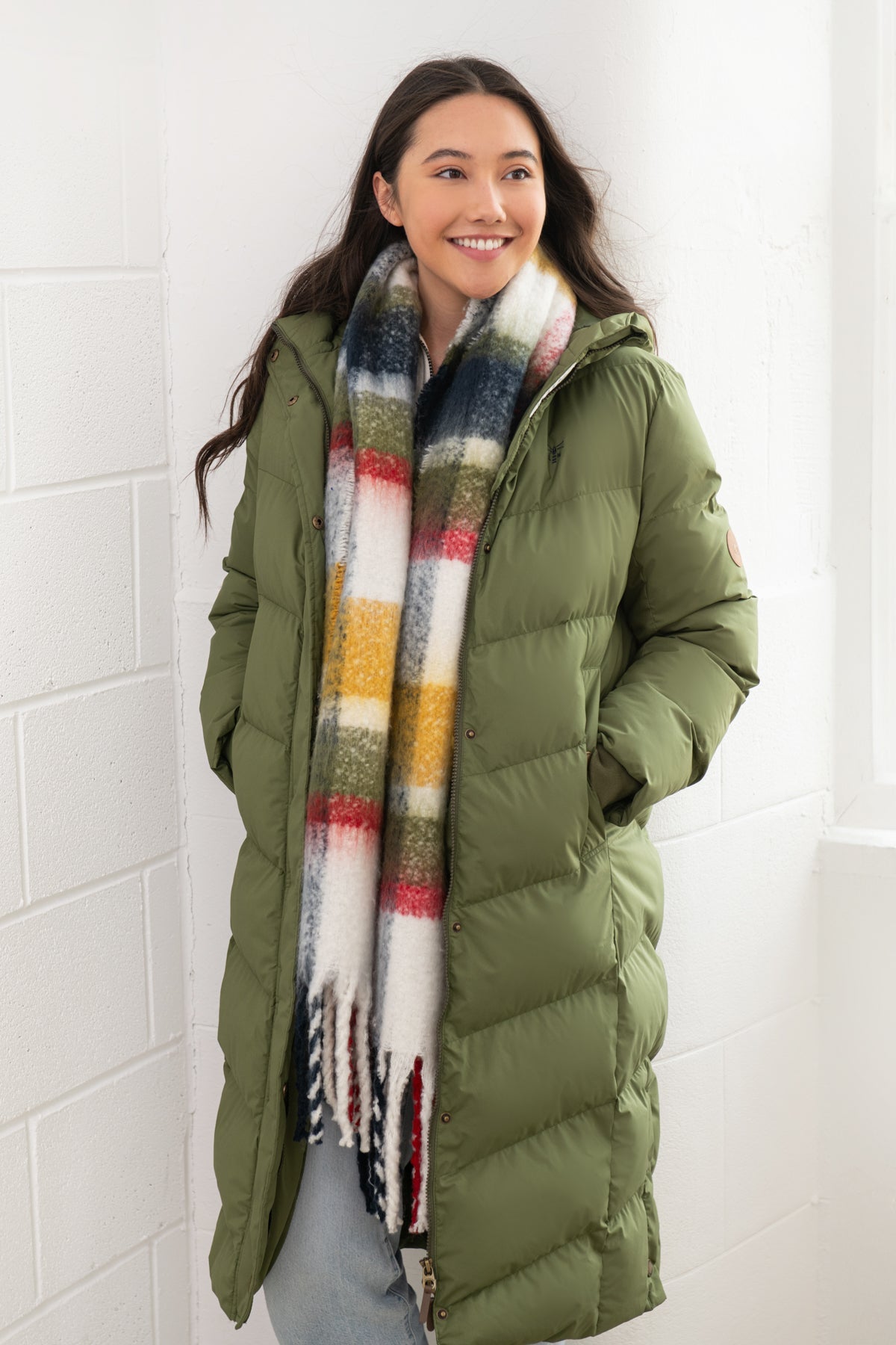 Lighthouse Savannah Ladies Long Coat - Olive