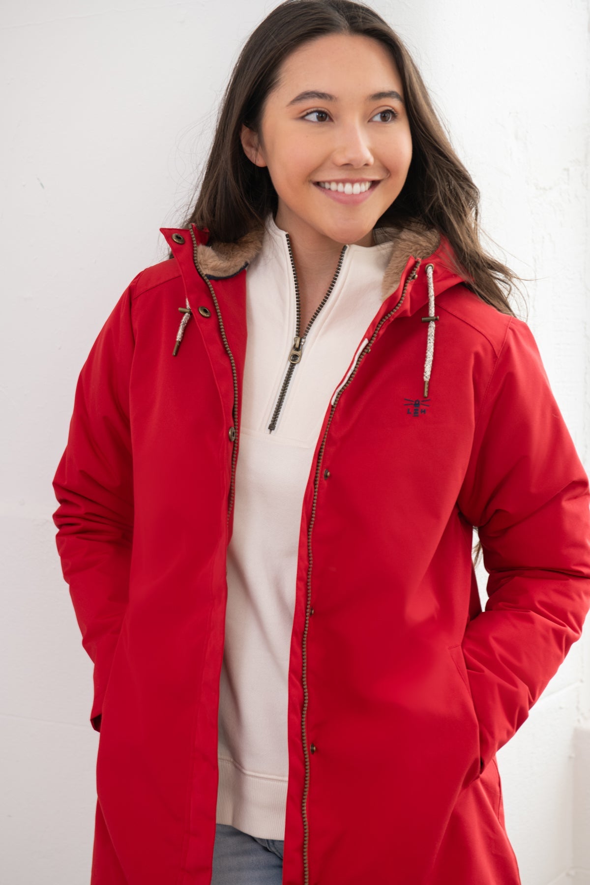 Lighthouse Scarlet Ladies Coat - Red