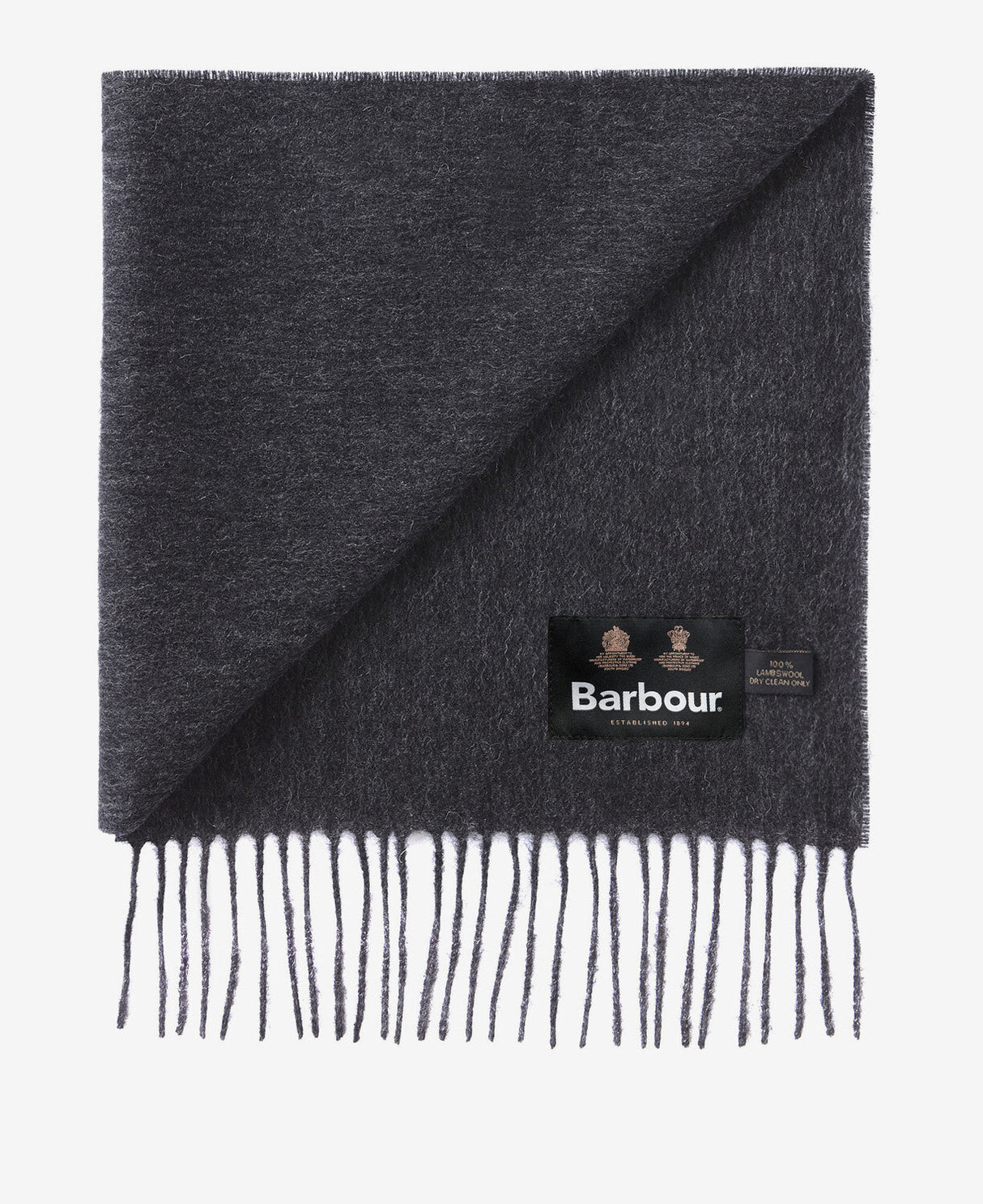 Barbour Plain Lambswool Scarf - Charcoal/Grey