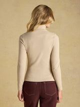 Joules Warm Handle Rib Roll Neck - Oat Marl