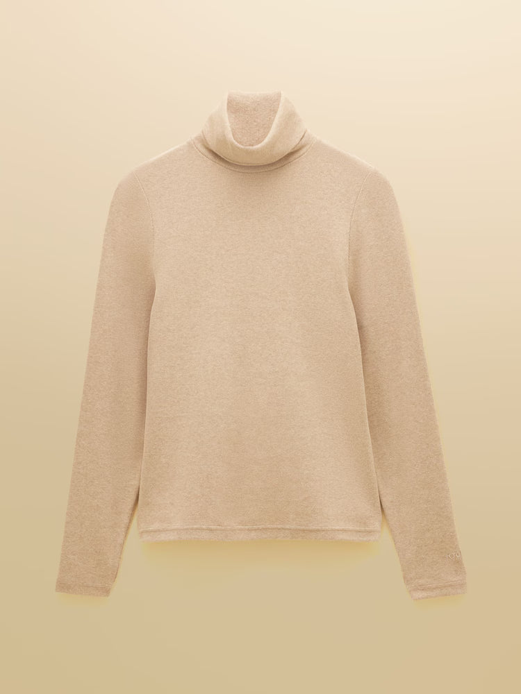 Joules Warm Handle Rib Roll Neck - Oat Marl