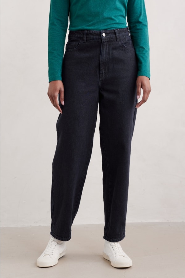 Seasalt Towan Barrel Leg Jean - Inkwell Overdye High Twist