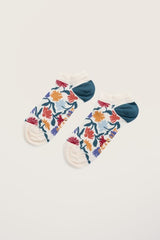 Seasalt Women's Bamboo Arty Trainer Socks - Inked Flowers Multi