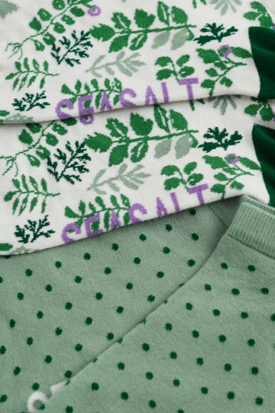 Seasalt Bamboo Arty Trainer Socks Pack of 2 - Harebell Mix