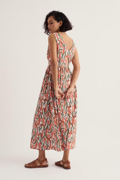 Seasalt Polmanter Dress - Red Hot Poker Chalk