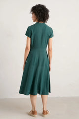 Seasalt Carved Wood Midi Dress - Mallard