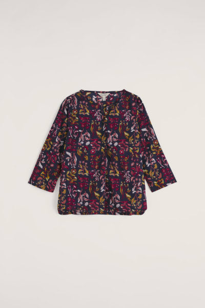 Seasalt Watercolour Sketch Top - Inky Botanical Maritime*