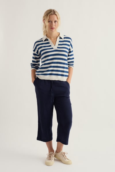 Seasalt Gwynver Jumper - Cornish Dark Voyage Chalk
