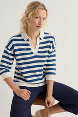 Seasalt Gwynver Jumper - Cornish Dark Voyage Chalk