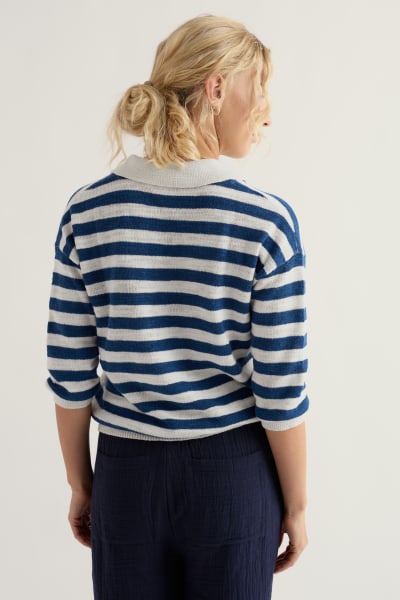Seasalt Gwynver Jumper - Cornish Dark Voyage Chalk