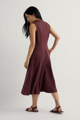 Seasalt Sleeveless Carved Wood Dress - Cacao