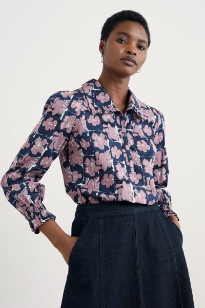 Seasalt Ysella Top - Monoprint Floral Maritime