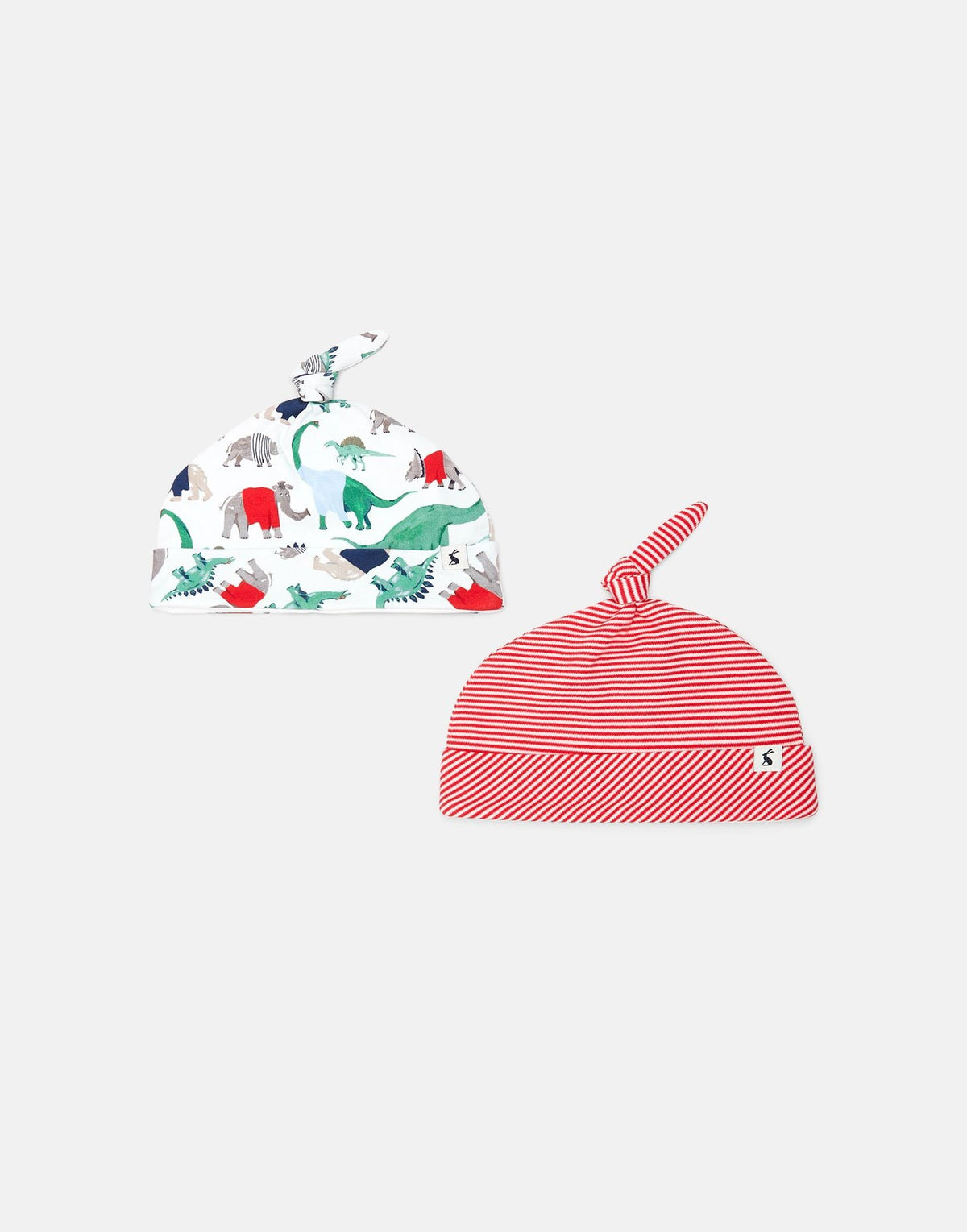 Joules Koo Knot Hat 2 Pack - White Dinos