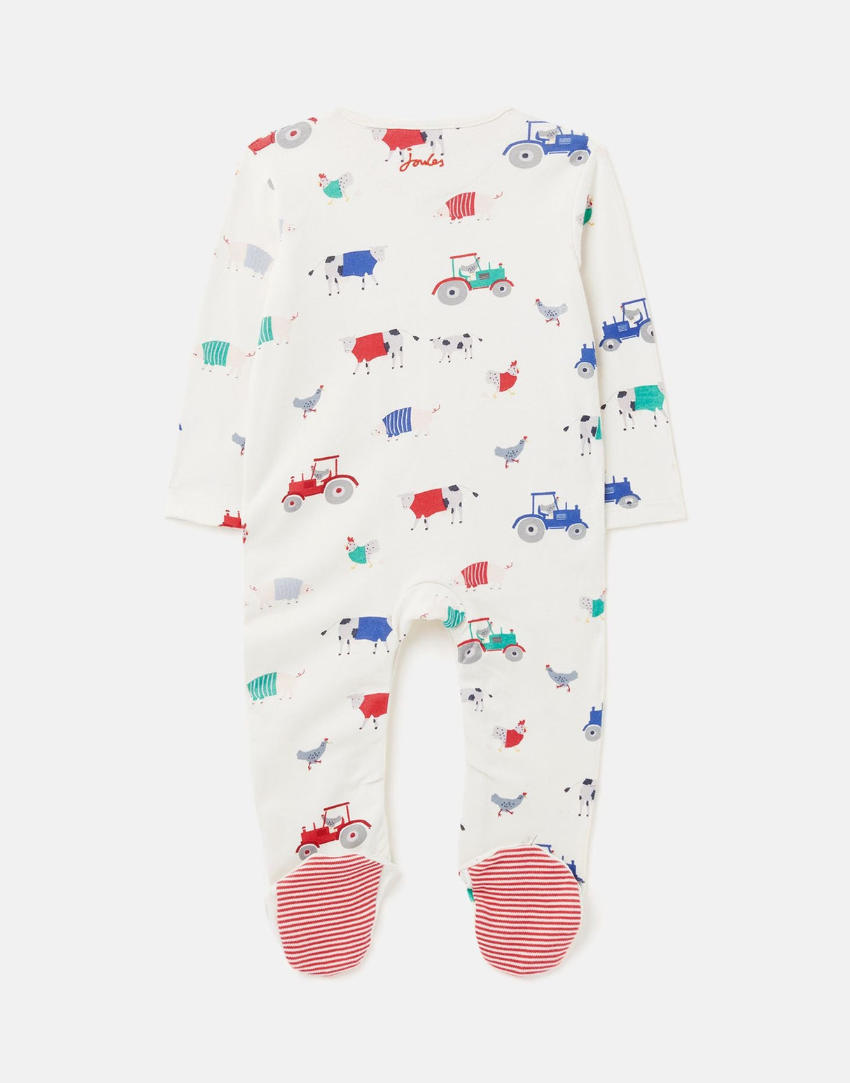 Joules Ziggy Babygrow - White Farm