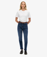 Superdry Organic Cotton High Rise Mom Jeans - Deep Indigo Denim