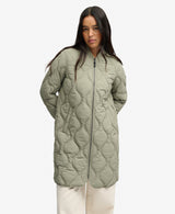 Superdry Longline Onion Quilt Liner Jacket - Light Khaki Green