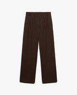Superdry Mid Rise Pinstripe Trousers - Brown Pinstripe