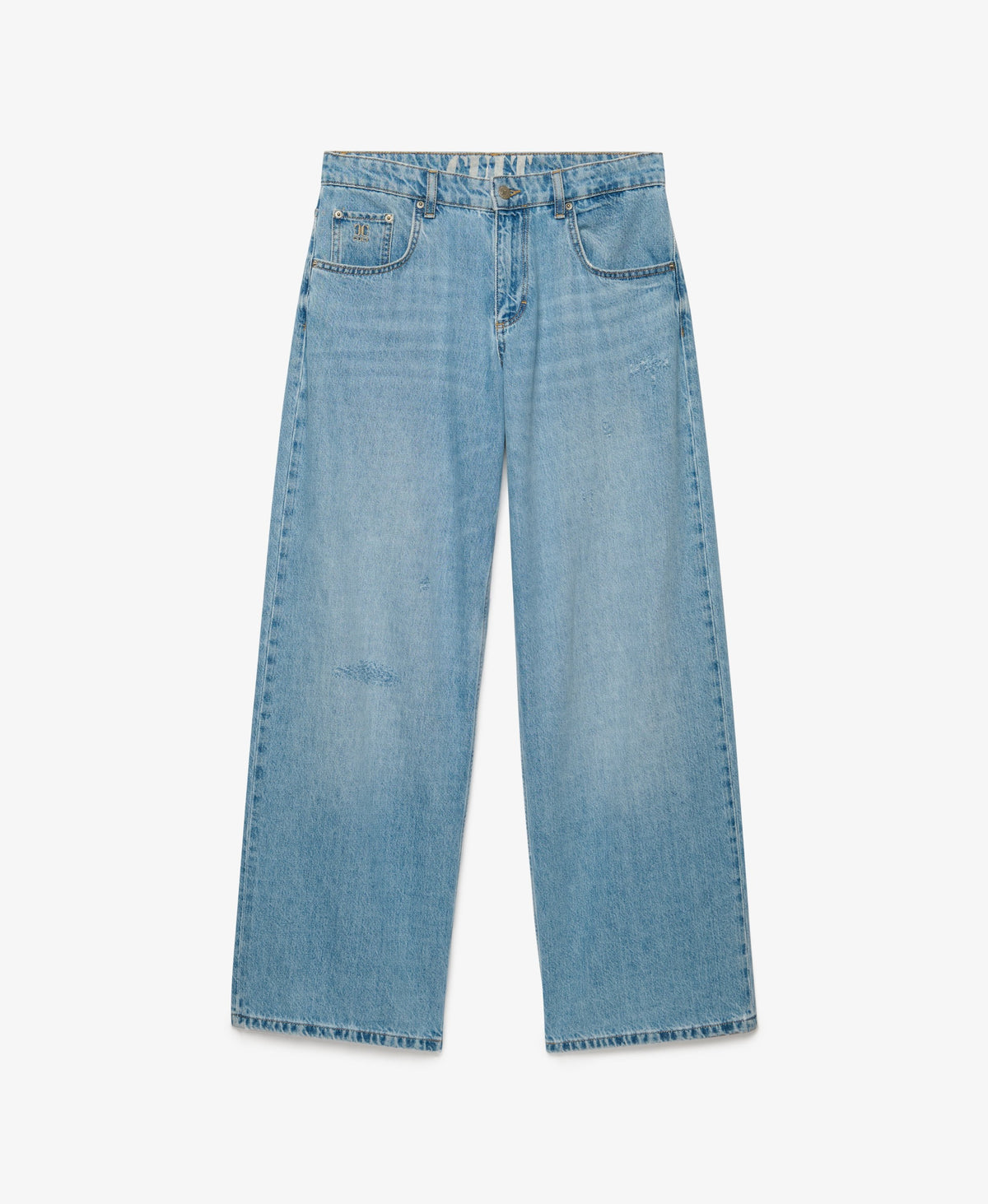 Superdry Mid Rise Baggy Jeans - Light Blue Vintage Wash