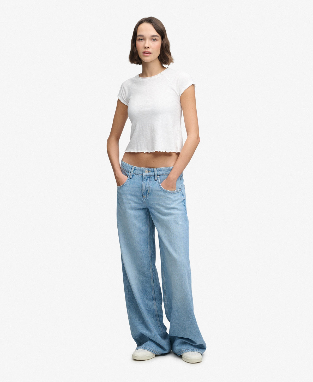 Superdry Mid Rise Baggy Jeans - Light Blue Vintage Wash