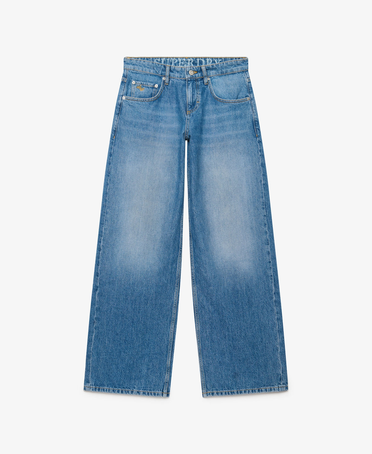 Superdry Mid Rise Baggy Jeans - Mid Blue Vintage Wash