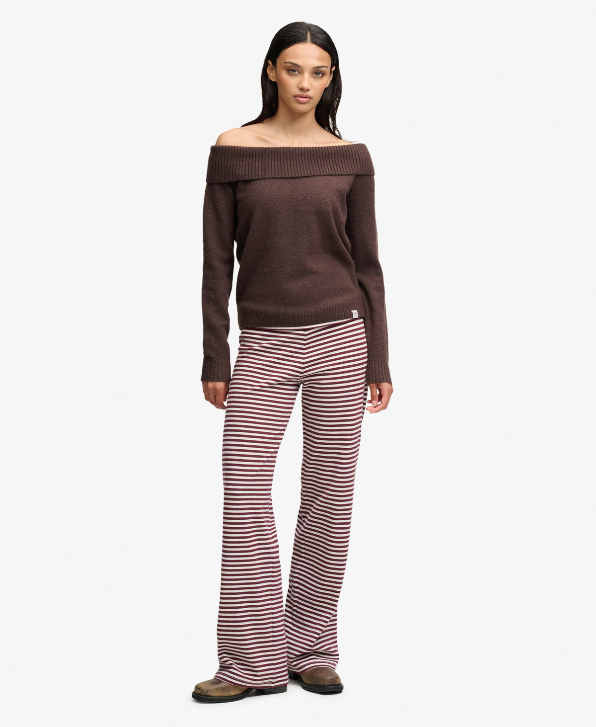 Superdry Bardot Knitted Jumper - Chestnut Brown