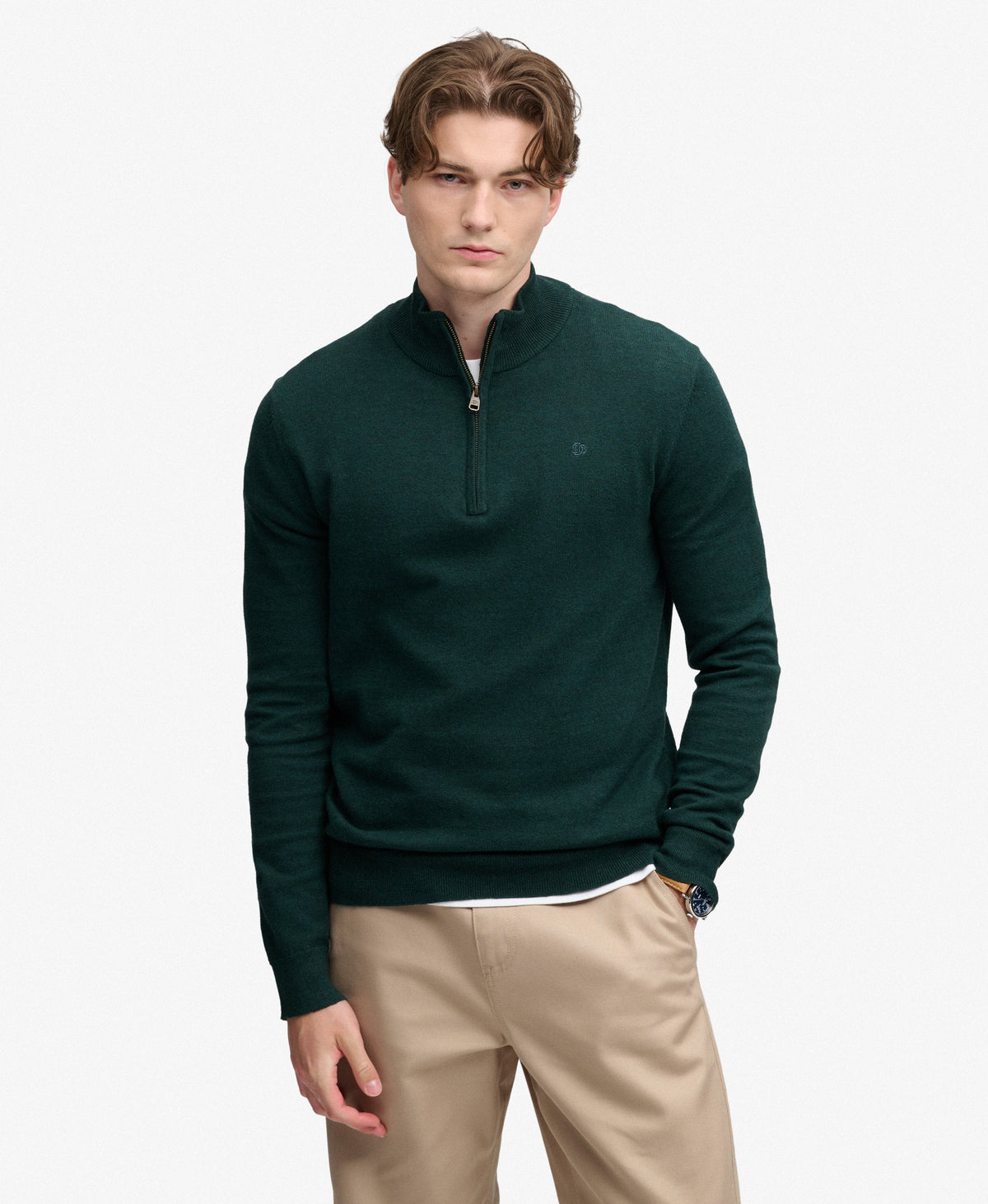 Superdry Essential 1/2 Zip - Deep Pine Green