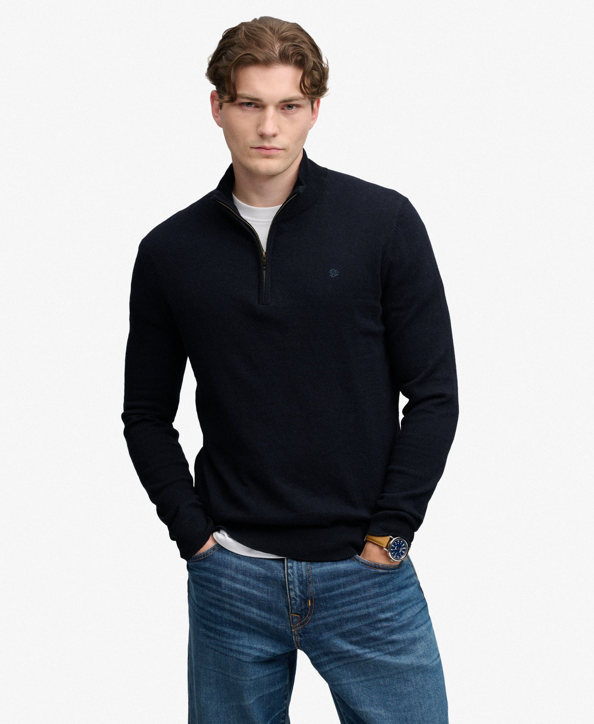 Superdry Essential 1/2 Zip - Deepest Navy