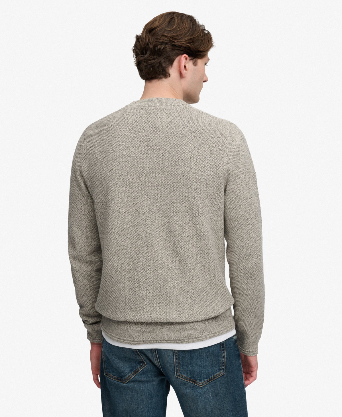Superdry Texture Jumper - Beige/Grey Twist