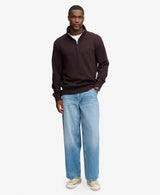 Superdry Essential Serif Logo Half Zip - Heritage Port Marl