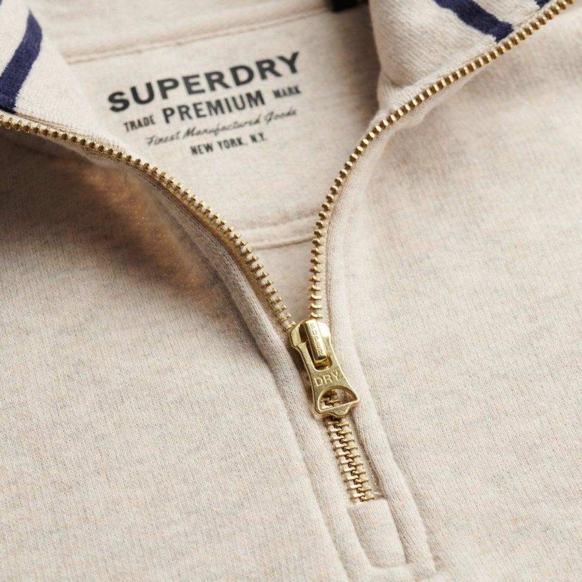 Superdry Monogram Half Zip Sweatshirt - Pumice Marl