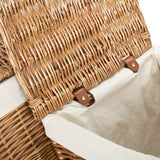 Light Steamed Square Laundry Basket With White Lining