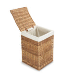 Light Steamed Square Laundry Basket With White Lining