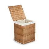 Light Steamed Square Laundry Basket With White Lining