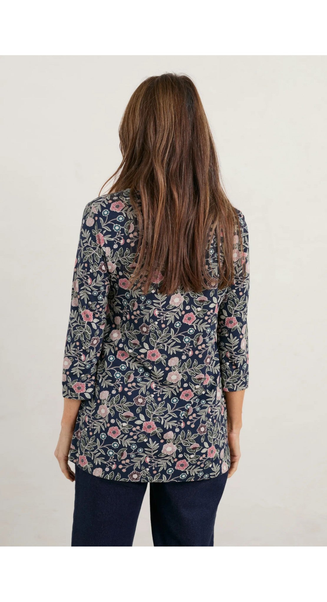 Seasalt Risso Top - Folkloric Floral Maritime