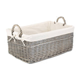 Large Shallow Lined Antique Wash Storage Basket