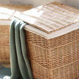 Light Steamed Square Laundry Basket With White Lining