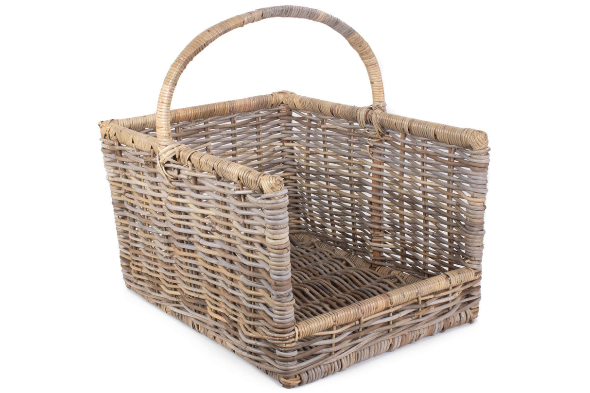 Large Rattan Open Ended Log Basket