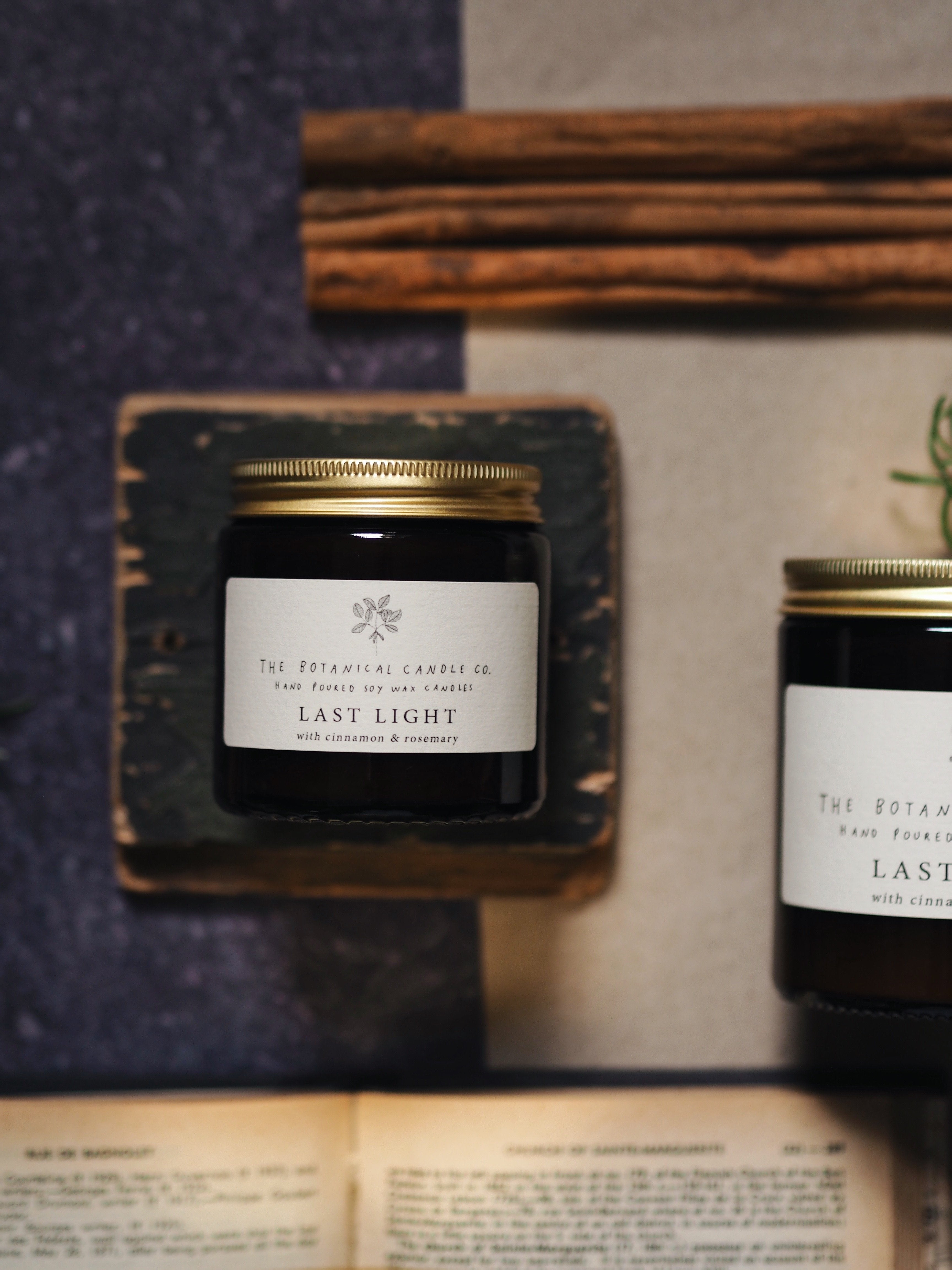 Last Light Scented Soy Candle In Amber Jar - Small