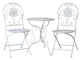 Iron Antique Cream Bistro Set with 2 Chairs & 1 table