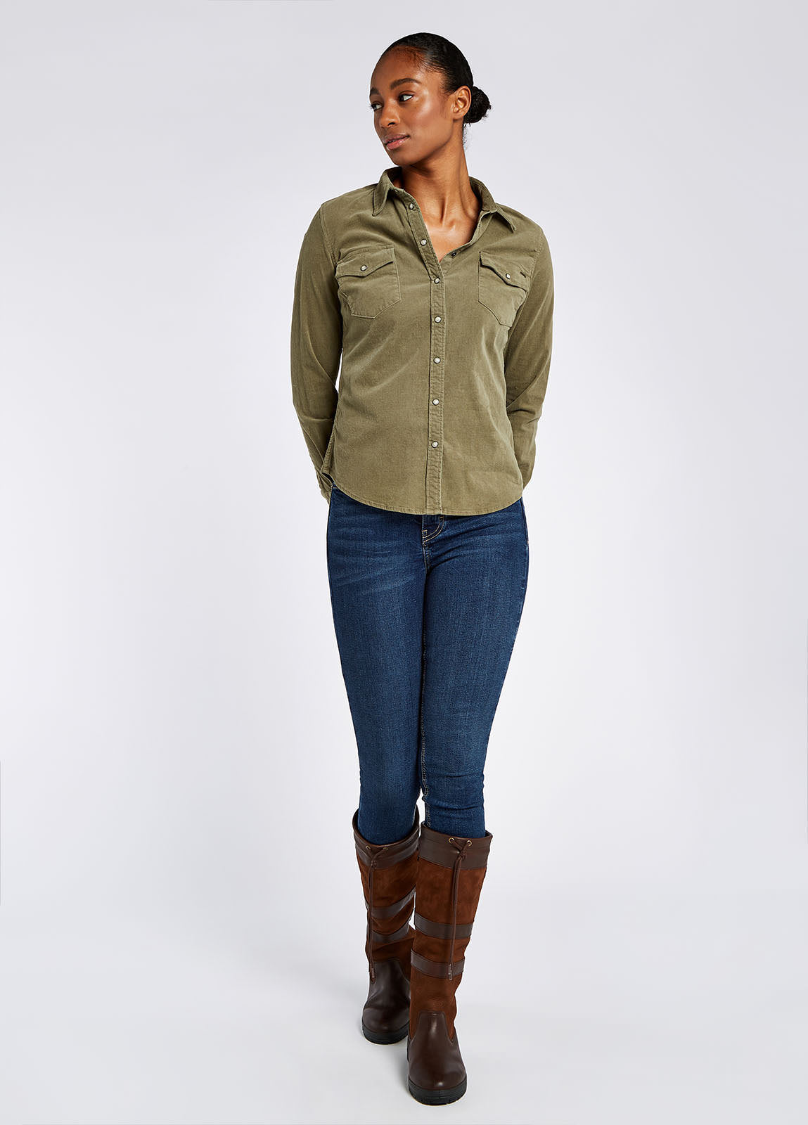 Dubarry Angelica Pincord Shirt - Dusky Green