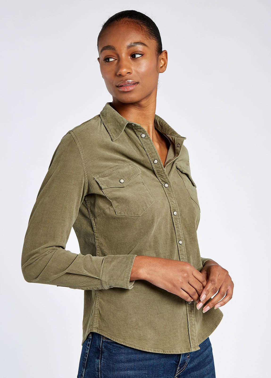 Dubarry Angelica Pincord Shirt - Dusky Green
