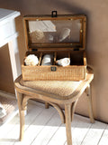 French Stool with wicker seat