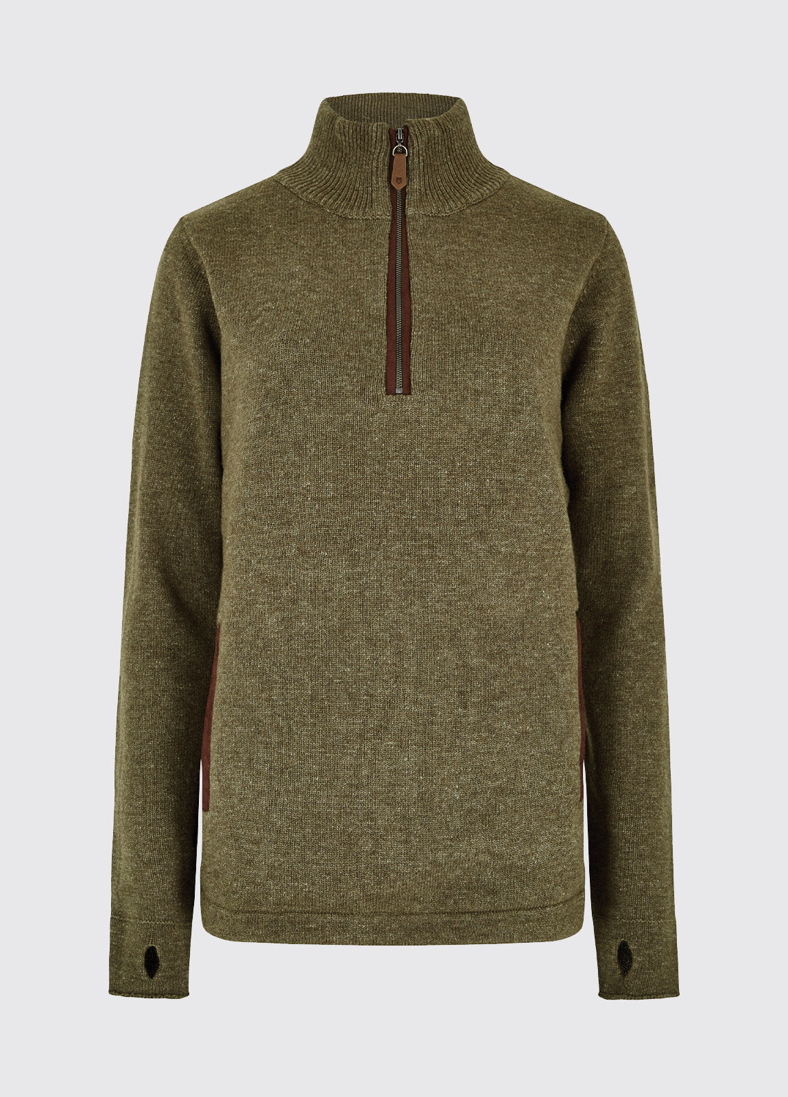 Dubarry Morrisey Zip Neck Sweater - Dusky Green