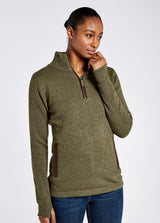 Dubarry Morrisey Zip Neck Sweater - Dusky Green