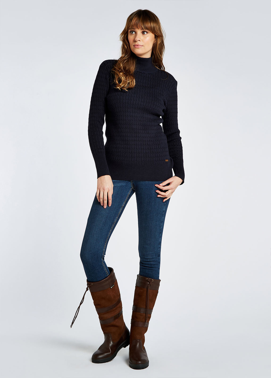 Dubarry Hacketstown Funnel Neck Sweater - Navy