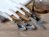 Linas Cutlery with silver deco set of 4 - Antique Motrher of Pearl