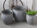 French Zinc Flowerpots - Set of 3