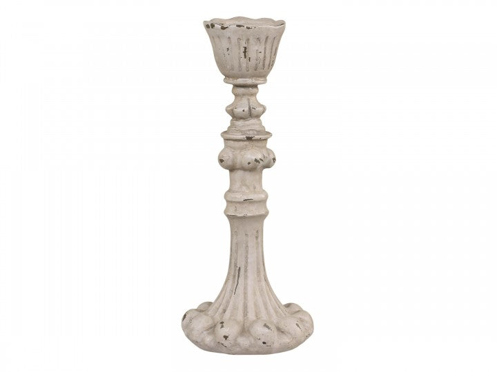 Candlestick Holder 17cm - Antique Grey