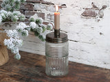 Candlestick with glass jar