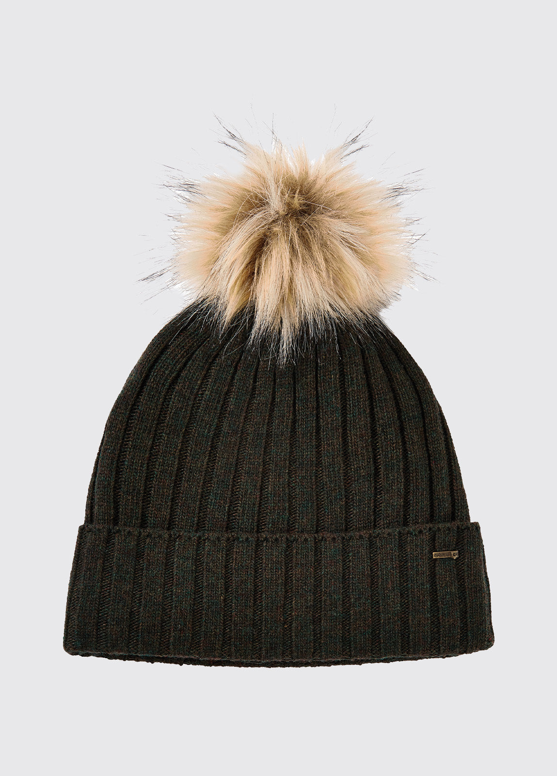 Dubarry Curlew Knitted Hat with bobble - Olive